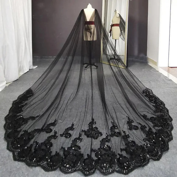 The Black Swan Lace Veil