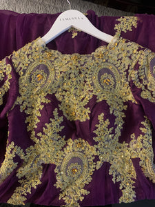 Purple & Gold Dress - Size 10/12 - Length 54inches