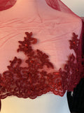 Red & Wine Red Veil - 150cm