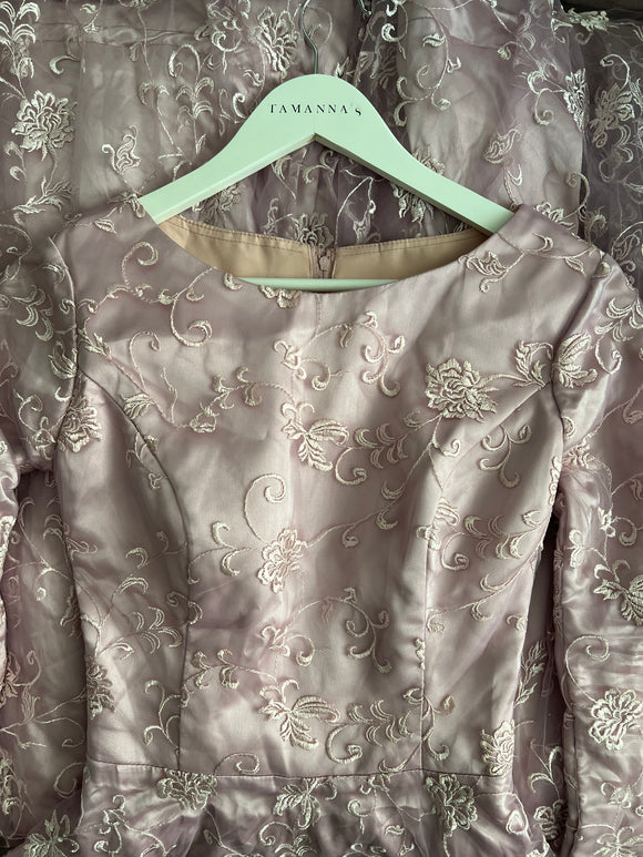 Modest Full Linen Pink Dress - Size 6/8