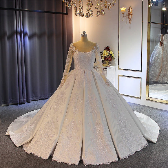 Simple Satin Lace Wedding Dress